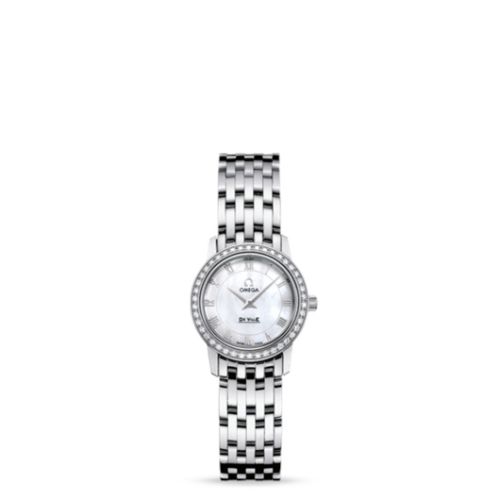 Omega De Ville Prestige Quartz 22 Stainless Steel / Diamond / MOP / Bracelet